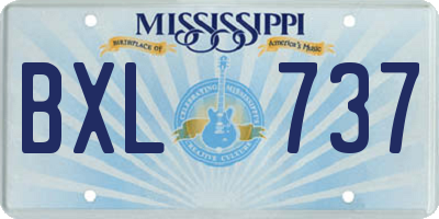 MS license plate BXL737