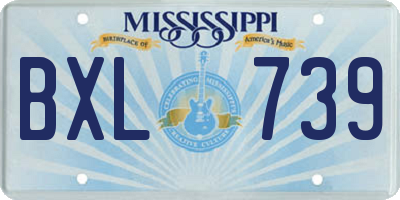 MS license plate BXL739