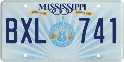 MS license plate BXL741