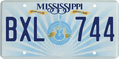 MS license plate BXL744