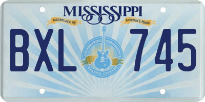 MS license plate BXL745
