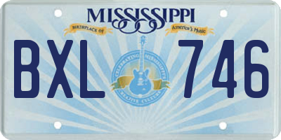 MS license plate BXL746