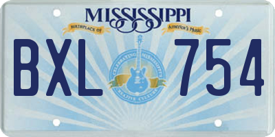 MS license plate BXL754