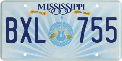 MS license plate BXL755