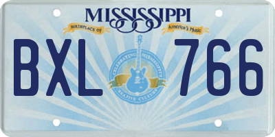 MS license plate BXL766