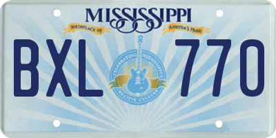 MS license plate BXL770