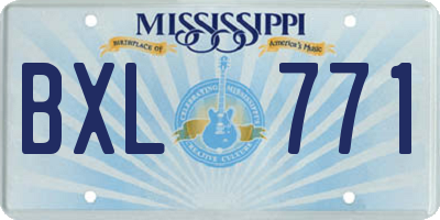 MS license plate BXL771