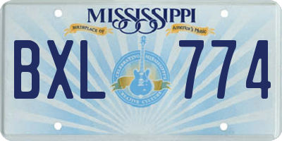 MS license plate BXL774