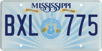 MS license plate BXL775