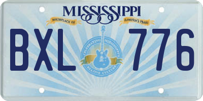 MS license plate BXL776