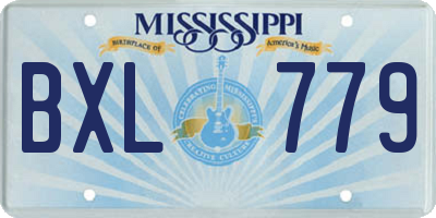 MS license plate BXL779