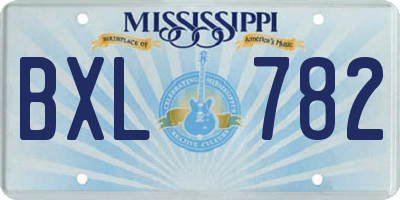 MS license plate BXL782