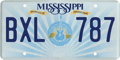MS license plate BXL787