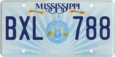 MS license plate BXL788