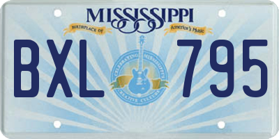 MS license plate BXL795