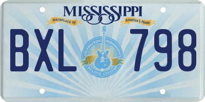 MS license plate BXL798
