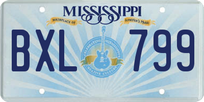 MS license plate BXL799