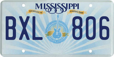 MS license plate BXL806
