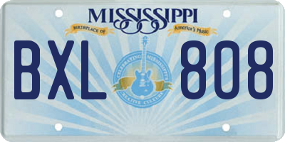 MS license plate BXL808
