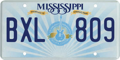 MS license plate BXL809