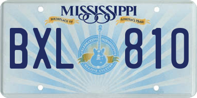 MS license plate BXL810