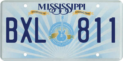MS license plate BXL811