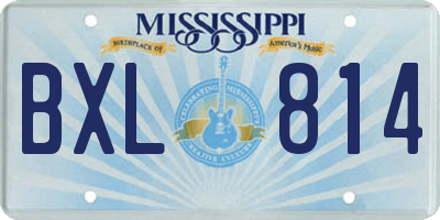 MS license plate BXL814