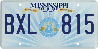 MS license plate BXL815
