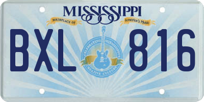 MS license plate BXL816