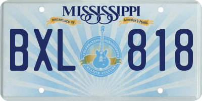 MS license plate BXL818