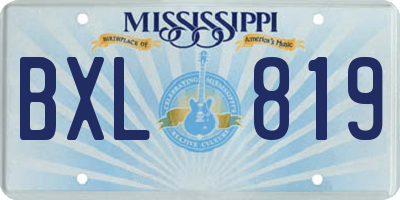 MS license plate BXL819