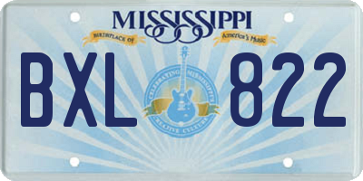 MS license plate BXL822