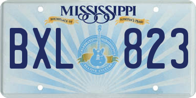 MS license plate BXL823