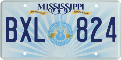 MS license plate BXL824