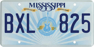 MS license plate BXL825