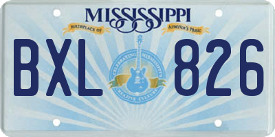 MS license plate BXL826