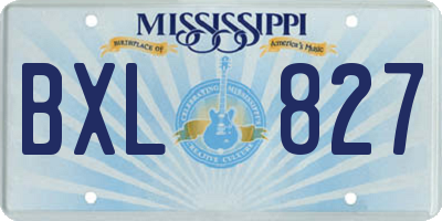 MS license plate BXL827