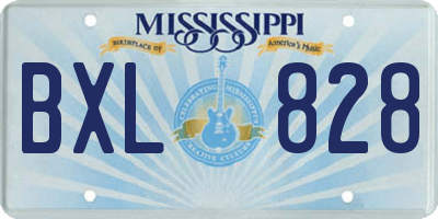 MS license plate BXL828