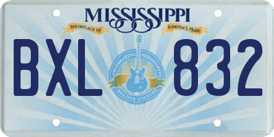 MS license plate BXL832
