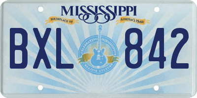 MS license plate BXL842