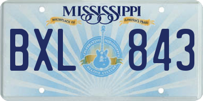 MS license plate BXL843