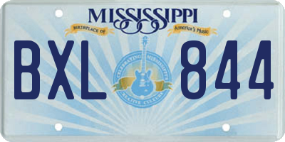 MS license plate BXL844