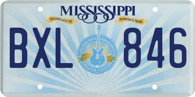 MS license plate BXL846