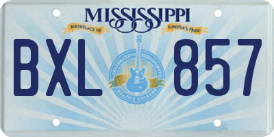 MS license plate BXL857