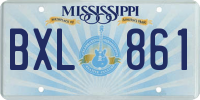 MS license plate BXL861