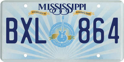 MS license plate BXL864