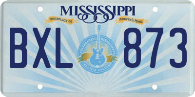MS license plate BXL873
