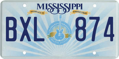 MS license plate BXL874