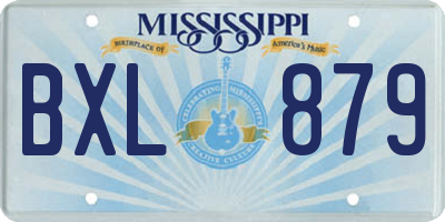 MS license plate BXL879