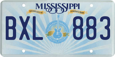 MS license plate BXL883